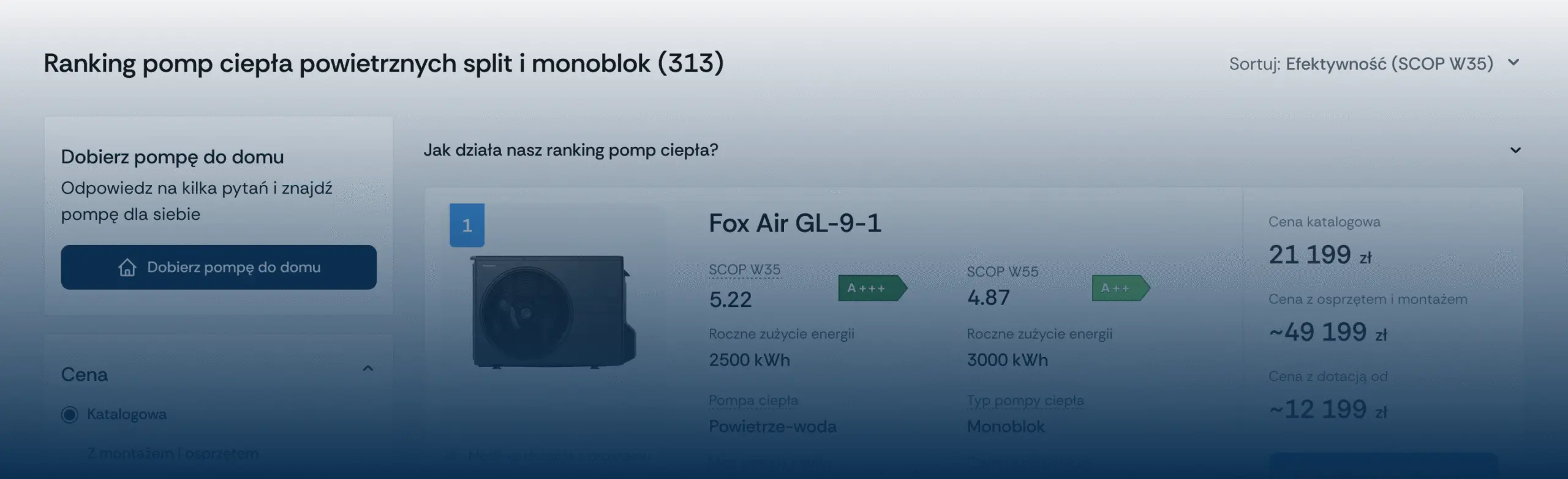 Dobierz pompę